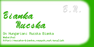 bianka mucska business card